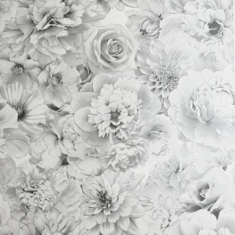 Arthouse floral print silver wallpaper roll - British product
