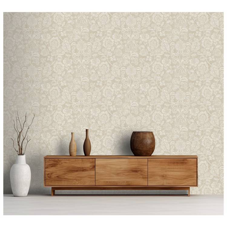 Arthouse Heritage Trail natural floral wallpaper, imported from the UK