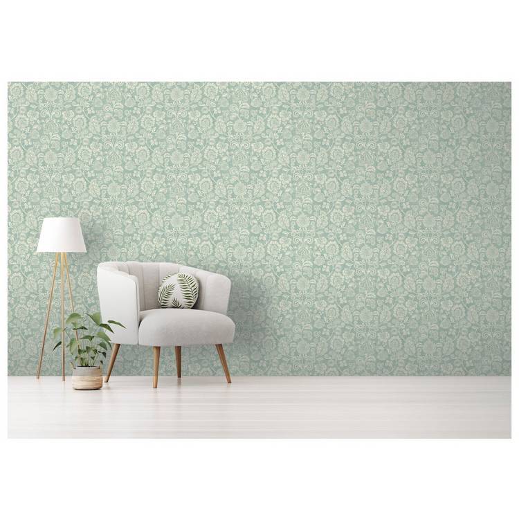 Arthouse Heritage Trail Sage Wallpaper roll, UK version
