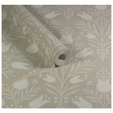 Esselle Home Tulip Taupe Wallpaper roll 10m, imported from the UK