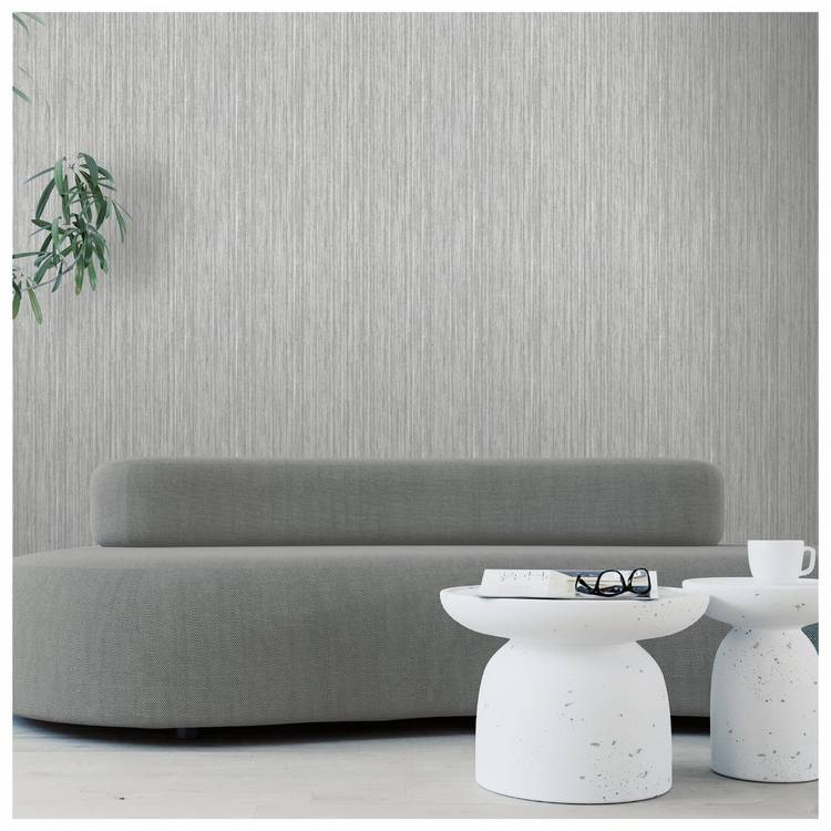 Arthouse grasscloth grey wallpaper roll - British product