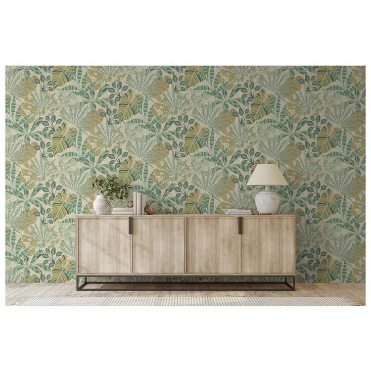 Esselle Home Kirra Leaf Circus Green wallpaper (British brand)