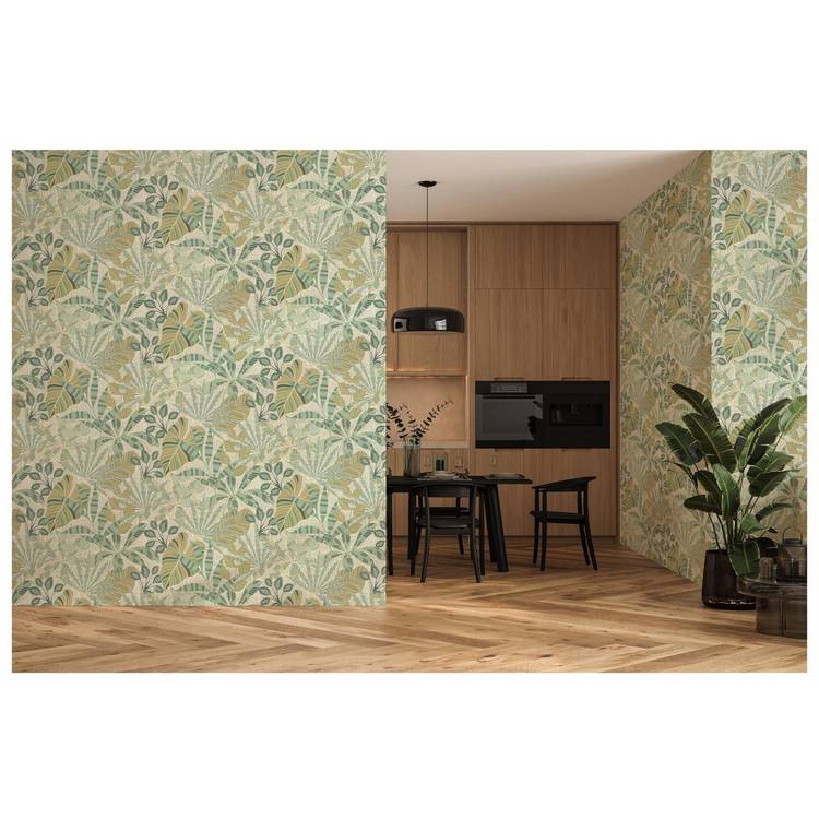 Esselle Home Kirra Leaf Circus Green wallpaper (British brand)