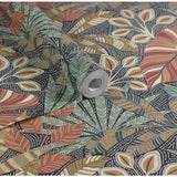 Esselle Home Kirra Leaf Navy wallpaper 50cm x 10m (British brand)