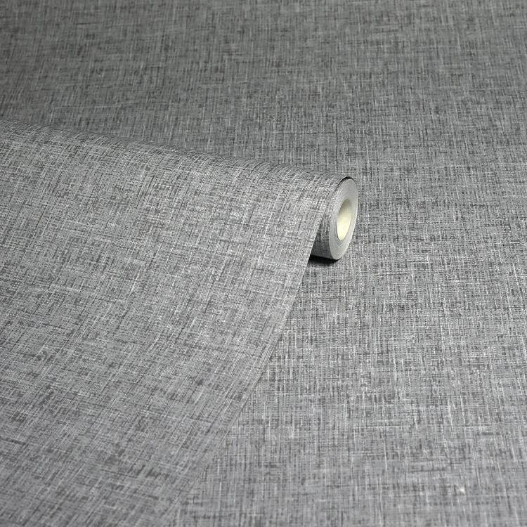 Arthouse linen texture grey wallpaper roll, imported from the UK