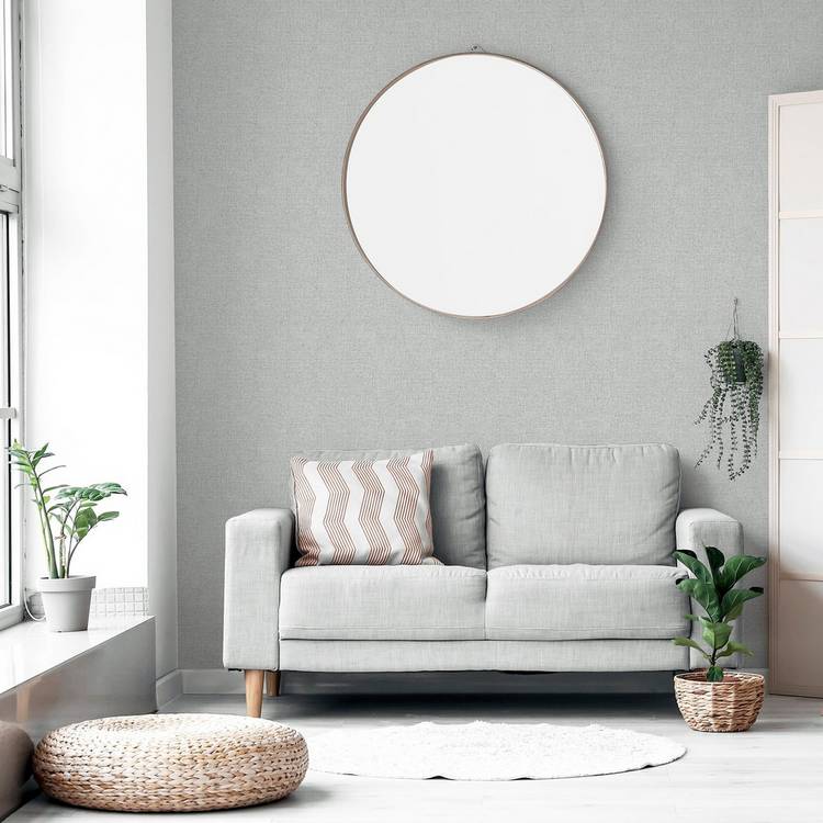 Arthouse Luxury Plain Grey Wallpaper roll 53cm x 10.05m (British brand)