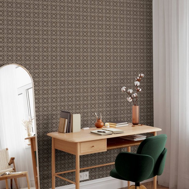 Arthouse Moorish Mosaic Brown Wallpaper (British brand)