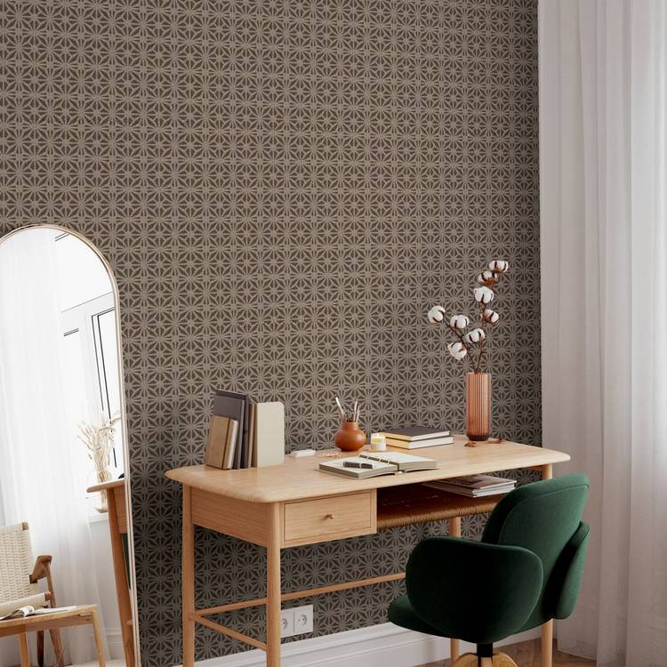 Arthouse Moorish Mosaic Brown Wallpaper (British brand)