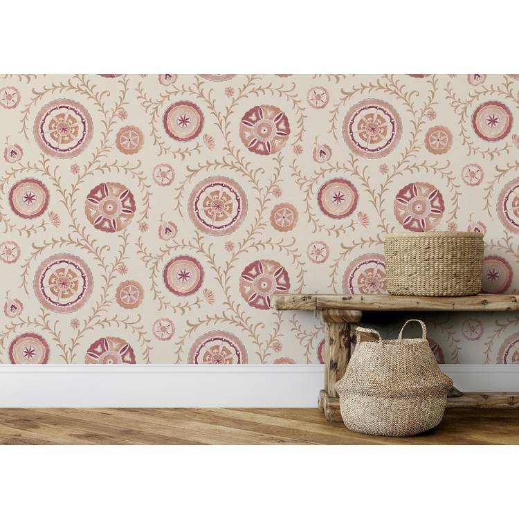 Esselle Home Nahlia Trail Pink Wallpaper, UK version