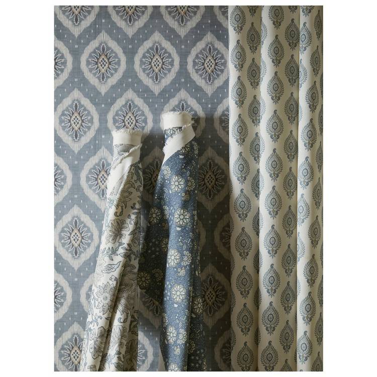 Esselle Home Odina Ikat soft blue wallpaper, imported from the UK