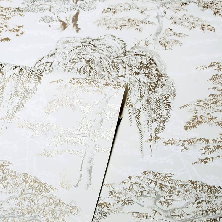 Arthouse Oriental Garden Natural wallpaper, imported from the UK
