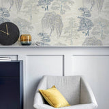 Arthouse Oriental Garden blue wallpaper roll (British brand)
