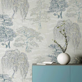 Arthouse Oriental Garden blue wallpaper roll (British brand)