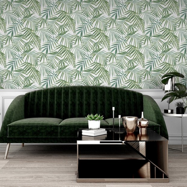 Arthouse Tropical Green wallpaper W53cm x L10.05m (British brand)
