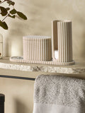 Natural ribbed storage set for dressing table, imported from the UK