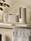 Natural ribbed storage set for dressing table, imported from the UK