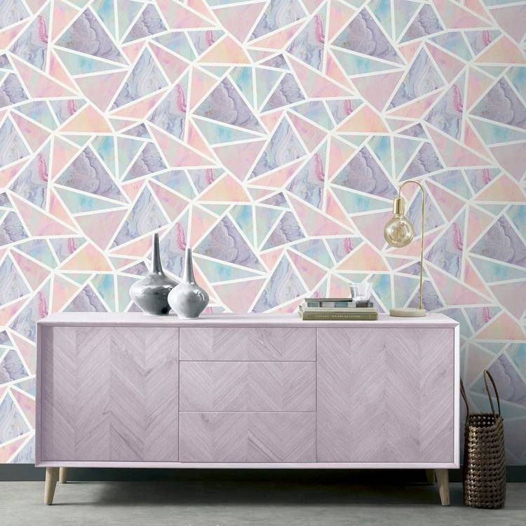 Arthouse Pastel Geo Multi Wallpaper, UK version
