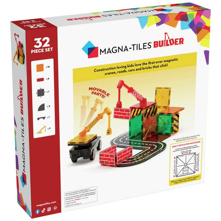 MAGNA-TILES Builder magnetic building set 32 piece - British product