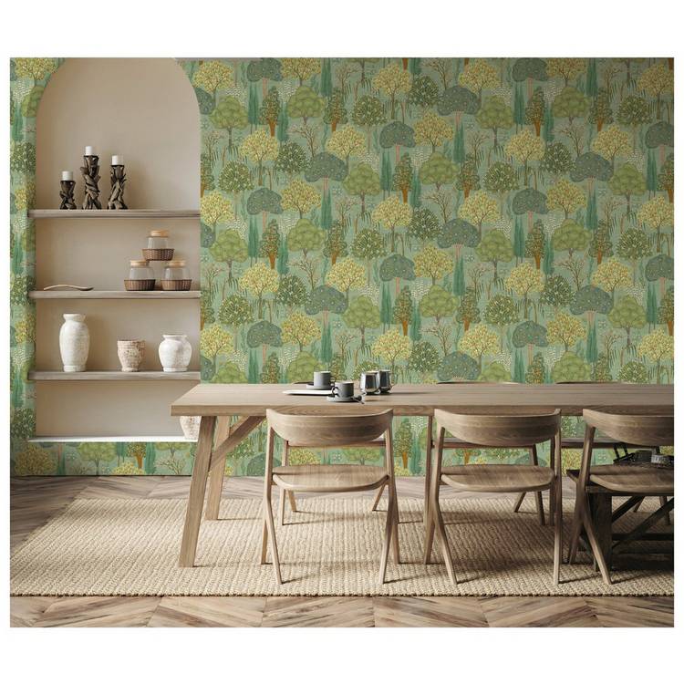 Esselle Home Persian Oasis Green wallpaper roll (British brand)