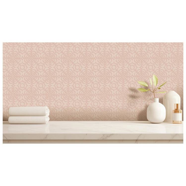 RHS Dandy Floral Pink wallpaper, imported from the UK