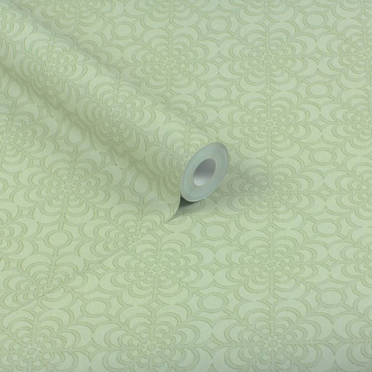 RHS Dandy Floral Sage wallpaper roll, imported from the UK