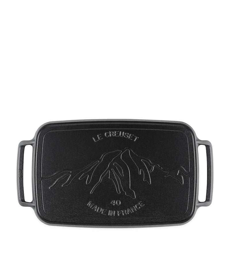 Le Creuset cast iron rectangular BBQ griddle 40cm, UK version