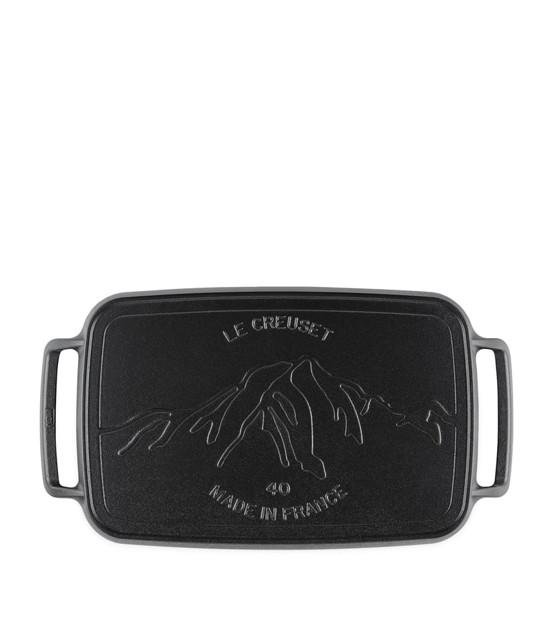 Le Creuset cast iron rectangular BBQ griddle 40cm, UK version