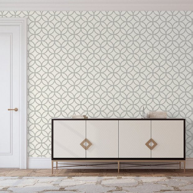 Arthouse wallpaper sequin white silver 53cm x 6m - British product