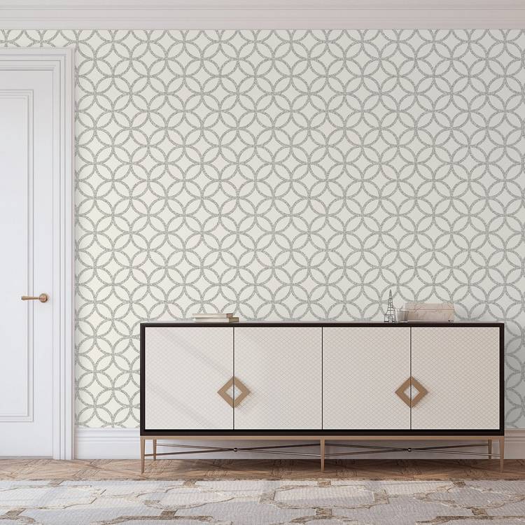 Arthouse wallpaper sequin white silver 53cm x 6m - British product