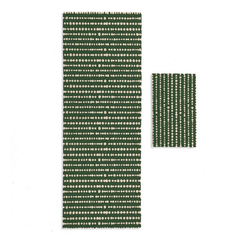 Habitat green dot stripe runner mat set 150x57cm, UK version