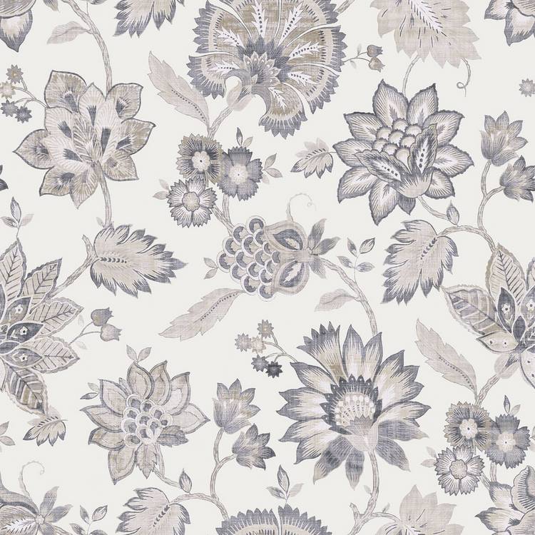 Arthouse soft grey jacobean trail wallpaper, imported from the UK