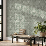 Argos Arthouse Stag Damask Sage Green Wallpaper 53cm x 10.05m Roll- Buy online at McGrocer
