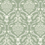 Arthouse Stag Damask Sage Green wallpaper, UK version