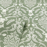 Arthouse Stag Damask Sage Green wallpaper, UK version