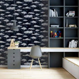 Argos Arthouse Stars and Clouds Navy Wallpaper- Buy online at McGrocer