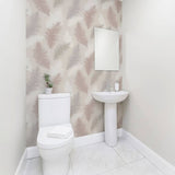 Arthouse feather blush pink wallpaper 10m roll (British brand)