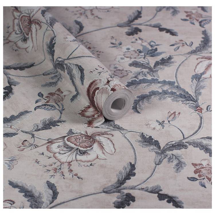Esselle Home floral wallpaper vermilion green - British product