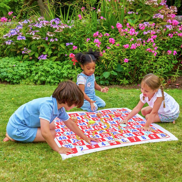 TP wooden Snakes and Ladders game jumbo mat, UK version