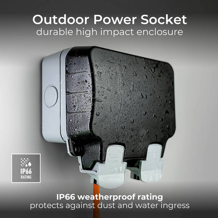 BG Nexus Storm outdoor double socket IP66, imported from the UK