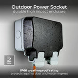 BG Nexus Storm outdoor double socket IP66, imported from the UK