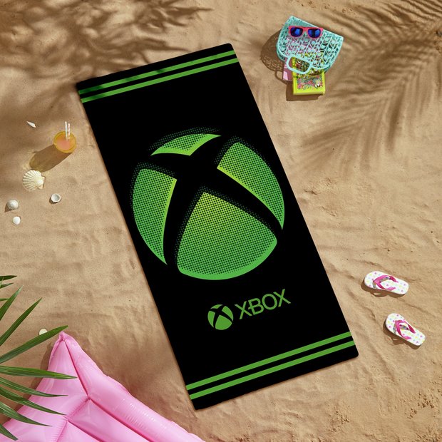 Xbox beach towel black and green 140x70cm, UK version