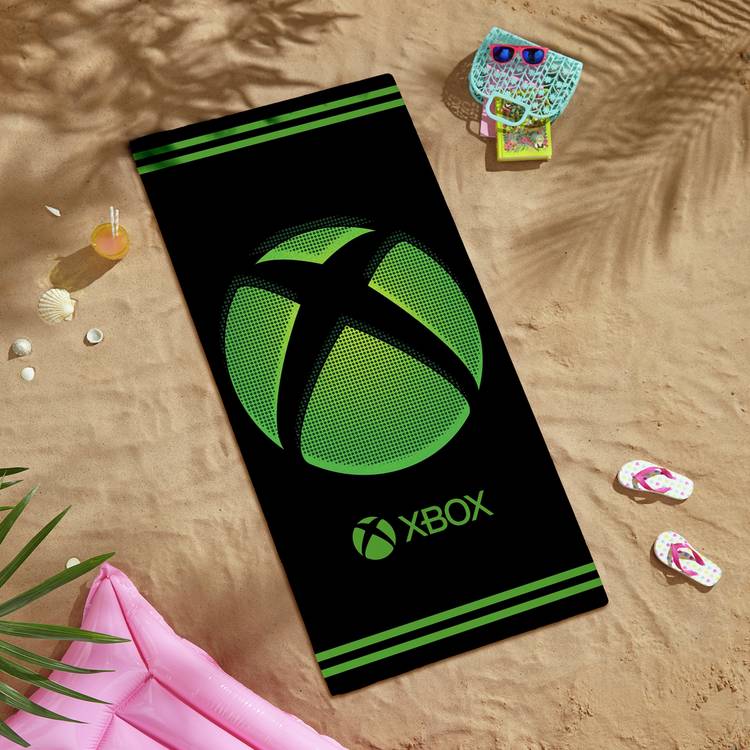 Xbox beach towel black and green 140x70cm, UK version