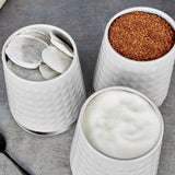 Tower canisters white set of 3 (British brand)
