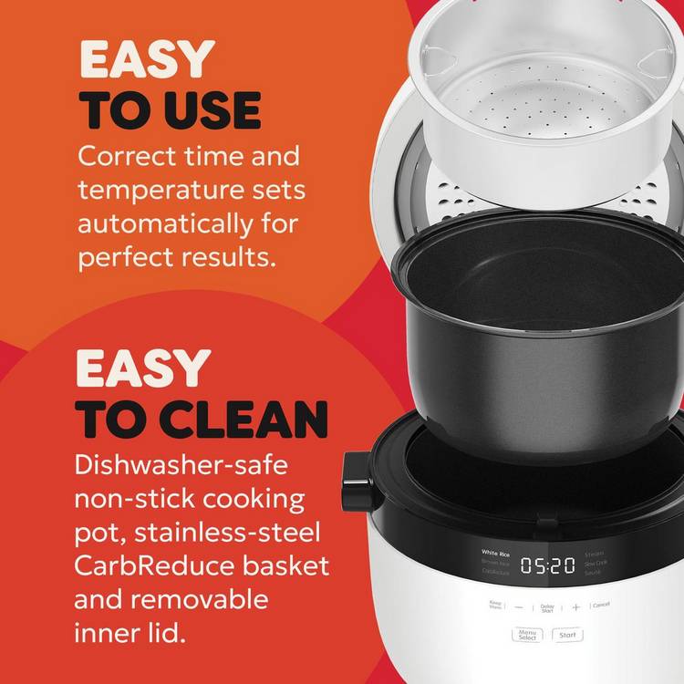 Instant Pot Rice Cooker and Steamer white 2.8L, imported from the UK