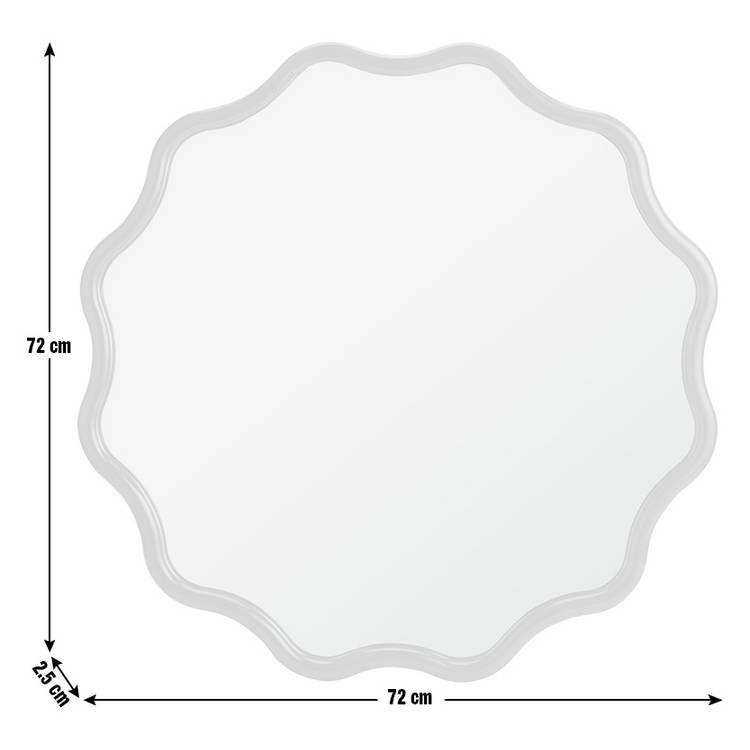 Habitat blue wavy round wall mirror 72cm (British brand)