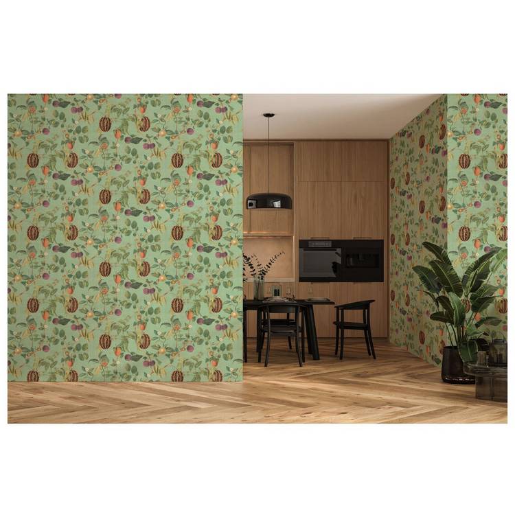 Esselle Home sage green botanical wallpaper roll (British brand)