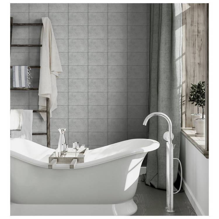 Arthouse Urban Block Grey wallpaper roll, imported from the UK
