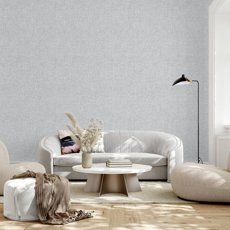 Arthouse Urban Weave cool silver wallpaper 53cm x 10.05m, imported from the UK