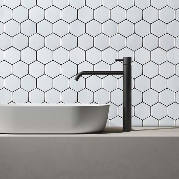 Arthouse white hexagon wallpaper self-adhesive tile design, UK version