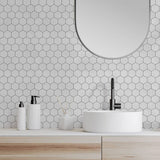 Arthouse white hexagon wallpaper self-adhesive tile design, UK version
